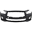 3-Piece Kit Front Primed Bumper Cover, Except Sport Model, Without Parking Aid Sensor Holes, Includes (1) Bumper Cover and (2) Fog Light, CAPA Certified