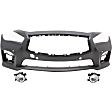 3-Piece Kit Front Primed Bumper Cover, CAPA Certified, Includes (1) Bumper Cover and (2) Fog Light