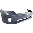 2014 Ram 1500 Tradesman - 3-Piece Kit Front Primed Bumper Cover, For Models With One Piece Bumper Type (Ram Logo on Grille),  Includes (1) Bumper Cover and (2) Fog Light