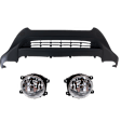 3-Piece Kit Front, Lower Textured Bumper Cover, Includes (1) Bumper Cover and (2) Fog Light