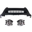 3-Piece Kit Front, Lower Textured Bumper Cover, CAPA Certified, Includes (1) Bumper Cover and (2) Fog Light