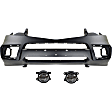 3-Piece Kit Front Primed Bumper Cover, CAPA Certified, Includes (1) Bumper Cover and (2) Fog Light