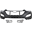3-Piece Kit Front, Upper Primed Bumper Cover, Includes (1) Bumper Cover and (2) Fog Light