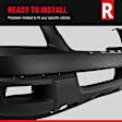 3-Piece Kit Front Primed Bumper Cover, CAPA Certified, Includes (1) Bumper Cover and (2) Fog Light