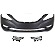 3-Piece Kit Front Primed Bumper Cover, CAPA Certified, Includes (1) Bumper Cover and (2) Fog Light