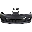 2011 Nissan Versa SL - 3-Piece Kit Front Primed Bumper Cover,  For Models With Spoiler, Hatchback,  Includes (1) Bumper Cover and (2) Fog Light