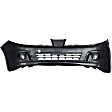 2011 Nissan Versa SL - 3-Piece Kit Front Primed Bumper Cover,  For Models With Spoiler, Hatchback,  Includes (1) Bumper Cover and (2) Fog Light