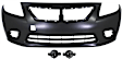 2012 Nissan Versa - 3-Piece Kit Front Primed Bumper Cover, Sedan, Includes (1) Bumper Cover and (2) Fog Light