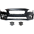 3-Piece Kit Front Primed Bumper Cover, Includes (1) Bumper Cover and (2) Fog Light