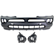 2-Piece Kit Front Primed Bumper Cover, Includes (1) Bumper Cover and (1) Fog Light
