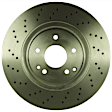 2007 Mercedes Benz C230 - 2-Wheel Set Front Brake Disc and Pad Kit, Cross-Drilled, 330 mm, with Sport Package, 2.5L 6Cyl, Includes (2) Disc and (1) Pad Set