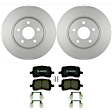 2007 Saturn Aura - 2-Wheel Set Front Brake Disc and Pad Kit, 296 mm, 3.6L 6Cyl, Includes (2) Disc and (1) Pad Set