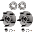 2-Wheel Set Front Wheel Hub, 5 Lugs, With Bearing, Includes (2) Wheel Hub and (2) Wheel Bearing