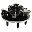 2-Wheel Set Front, Driver and Passenger Side Wheel Hub, 4WD, Production Date From November 29, 2004, 6 Lugs, With Bearing, With Sensor, includes (2) Brake Disc, (1) Brake Pad Set, and (2) Wheel Hub