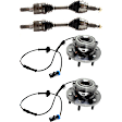 4-Piece Kit Front, Driver and Passenger Side Axle Assembly, Naturally Aspirated, DOHC, GAS, Crew Cab Pickup, , includes (2) Axle Assembly and (2) Wheel Hub