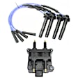 2-Piece Kit Ignition Coil and Spark Plug Kit, Includes (1) Ignition Coil and (1) Spark Plug Wire