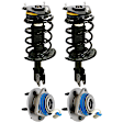 4-Piece Kit Front, Driver and Passenger Side Fully Loaded Strut, FWD, Includes (2) Shock Absorber and Strut Assembly and (2) Wheel Hub