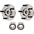 2-Wheel Set Front Wheel Hub, 5 Lugs, Without Bearing, FWD, Includes (2) Wheel Bearing and (2) Wheel Hub