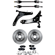 7-Piece Kit Front, Driver and Passenger Side Axle Assembly - New 7-Piece Kit, Includes (2) Brake Disc, (1) Brake Pad Set, (2) Control Arm and (2) Axle Assembly