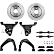 10-Piece Kit Front, Driver and Passenger Side Axle Assembly with Brake Discs, Brake Pad Set, and Control Arms, 4WD, 4.0L Engine