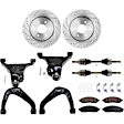 10-Piece Kit Front, Driver and Passenger Side Axle Assembly with Brake Discs, Brake Pad Set, and Control Arms, 4WD, 4.0L Engine