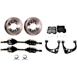 7-Piece Kit Front, Driver and Passenger Side Axle Assembly - New 7-Piece Kit 4WD, Includes (1) Brake Pad Set, (2) Control Arm, (2) Axle Assembly and (2) Brake Disc