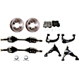 9-Piece Kit Front, Driver and Passenger Side Axle Assembly - New 9-Piece Kit 4WD, Includes (1) Brake Pad Set, (4) Control Arm, (2) Axle Assembly and (2) Brake Disc