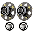 2-Wheel Set Front and Rear Wheel Hub, 4 Lugs, With Bearing, Includes (2) Wheel Bearing and (2) Wheel Hub