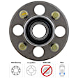 2-Wheel Set Front and Rear Wheel Hub, 4 Lugs, With Bearing, Includes (2) Wheel Bearing and (2) Wheel Hub