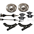 7-Piece Kit Front, Driver and Passenger Side Axle Assembly - New 7-Piece Kit FWD, Includes (2) Brake Disc, (1) Brake Pad Set, (2) Control Arm and (2) Axle Assembly