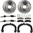 7-Piece Kit Front, Driver and Passenger Side Axle Assembly - New 7-Piece Kit, Includes (1) Brake Pad Set, (2) Control Arm, (2) Axle Assembly and (2) Brake Disc