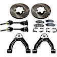 7-Piece Kit Front, Driver and Passenger Side Axle Assembly - New 7-Piece Kit 4WD, Includes (2) Brake Disc, (1) Brake Pad Set, (2) Control Arm and (2) Axle Assembly