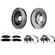 2-Wheel Set Front Wheel Hub, 6 Lugs, With Bearing, With Sensor, Includes (2) Brake Disc, (1) Brake Pad Set and (2) Wheel Hub