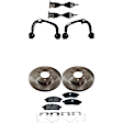 7-Piece Kit Front, Driver and Passenger Side Axle Assembly - New 7-Piece Kit, Includes (1) Brake Pad Set, (2) Control Arm, (2) Axle Assembly and (2) Brake Disc