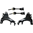 7-Piece Kit Front, Driver and Passenger Side Axle Assembly - New 7-Piece Kit 4WD, Includes (2) Brake Disc, (1) Brake Pad Set, (2) Control Arm and (2) Axle Assembly