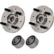 2-Wheel Set Front Wheel Hub, 4 Lugs, Without Bearing, Includes (2) Wheel Hub and (2) Wheel Bearing