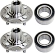 2-Wheel Set Front Wheel Hub, 4 Lugs, Without Bearing, Includes (2) Wheel Hub and (2) Wheel Bearing