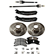 7-Piece Kit Front, Driver and Passenger Side Axle Assembly - New 7-Piece Kit 4WD, Includes (2) Brake Disc, (1) Brake Pad Set, (2) Control Arm and (2) Axle Assembly