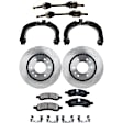 7-Piece Kit Front, Driver and Passenger Side Axle Assembly - New 7-Piece Kit, 4.2L, 6Cyl, Includes (2) Brake Disc, (1) Brake Pad Set, (2) Control Arm and (2) Axle Assembly