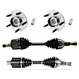 4-Piece Kit Front, Driver and Passenger Side Axle Assembly - New 4-Piece Kit FWD, includes (2) Axle Assembly and (2) Wheel Hub