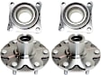 2-Wheel Set Front Wheel Hub, 6 Lugs, Without Bearing, 4WD, Includes (2) Wheel Bearing and (2) Wheel Hub