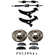 7-Piece Kit Front, Driver and Passenger Side Axle Assembly - New 7-Piece Kit, 2.0L, 4Cyl, Includes (2) Brake Disc, (1) Brake Pad Set, (2) Control Arm and (2) Axle Assembly