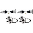4-Piece Kit Front, Driver and Passenger Side Axle Assembly, 4WD, includes (2) Axle Assembly and (2) Wheel Hub