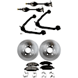 7-Piece Kit Front, Driver and Passenger Side Axle Assembly - New 7-Piece Kit, Includes (2) Brake Disc, (1) Brake Pad Set, (2) Control Arm and (2) Axle Assembly