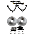 7-Piece Kit Front, Driver and Passenger Side Axle Assembly - New 7-Piece Kit 4WD, Includes (2) Brake Disc, (1) Brake Pad Set, (2) Control Arm and (2) Axle Assembly