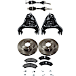 7-Piece Kit Front, Driver and Passenger Side Axle Assembly - New 7-Piece Kit 4WD, Includes (2) Brake Disc, (1) Brake Pad Set, (2) Control Arm and (2) Axle Assembly