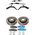 8-Piece Kit Front Axle Assembly with Brake Discs, Brake Pad Set, and Control Arms, FWD