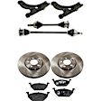 7-Piece Kit Front, Driver and Passenger Side Axle Assembly - New 7-Piece Kit FWD, Includes (1) Brake Pad Set, (2) Brake Disc, (2) Axle Assembly and (2) Control Arm