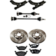 7-Piece Kit Front, Driver and Passenger Side Axle Assembly - New 7-Piece Kit FWD, Includes (2) Brake Disc, (1) Brake Pad Set, (2) Control Arm and (2) Axle Assembly