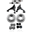 7-Piece Kit Front, Driver and Passenger Side Axle Assembly - New 7-Piece Kit 4WD, Includes (1) Brake Pad Set, (2) Control Arm, (2) Axle Assembly and (2) Brake Disc